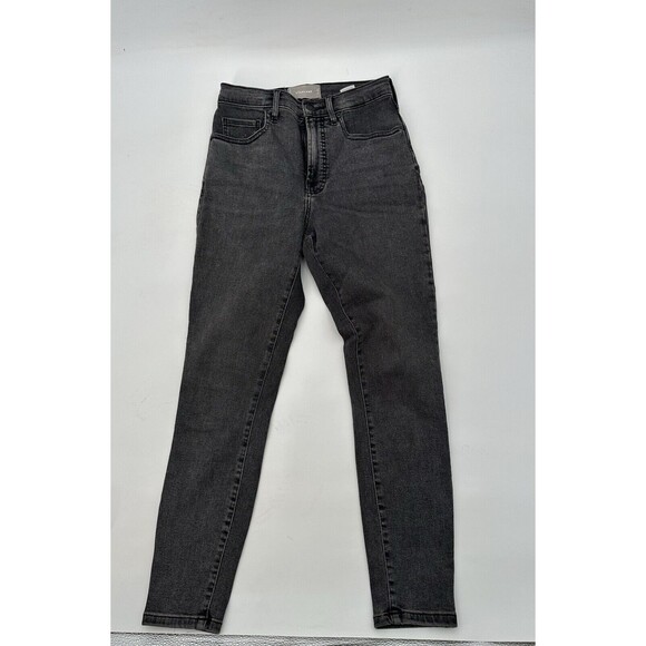 Everline Curvy 10" High-Rise Skinny Jeans in Black Frost Women Size 26 - Picture 3 of 6